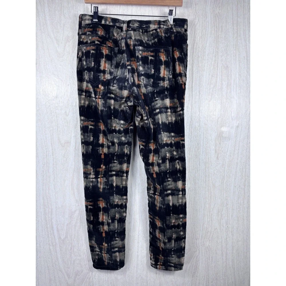 Free People Tie Dye Corduroy Pants 29 Skinny Stretch Boho Festival Y2K Chic